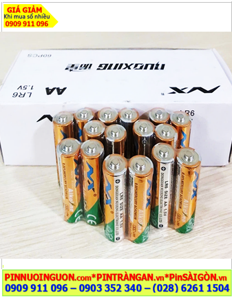 COMBO 01hộp = 60viên Pin AA Nuoxing LR6 AM3 Alkaline 1.5v (Vàng) _Giá chỉ 198.000/Hộp 60viên